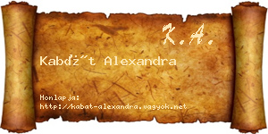 Kabát Alexandra névjegykártya