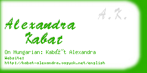 alexandra kabat business card